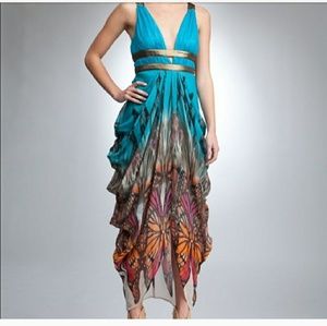 Bebe butterfly maxi dress